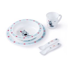 Комплект посуды Canpol Babies обеденный (4/401), голубой/собака