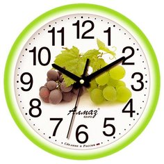 Часы настенные кварцевые Алмаз E48 зеленый/белый