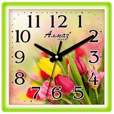 Часы настенные кварцевые Алмаз K35 зеленый