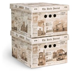 VAL TR-BCTN-EN-2S Короб картонный, складной, малый, 25*33*18.5 см, набор 2 шт., TRAVELLING ENGLAND, шт Valiant