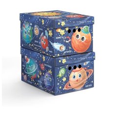 VAL KCTN-FC-2S Короб картонный, складной, малый, 25*33*18.5 см, набор 2 шт., ВЕСЁЛЫЙ КОСМОС, шт Valiant