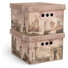 VAL TR-BCTN-PR-2S Короб картонный, складной, малый, 25*33*18.5 см, набор 2 шт., TRAVELLING PARIS, шт Valiant