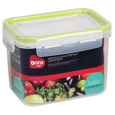 Контейнер прямоугольный 1.05л с крышкой на защелках BORA