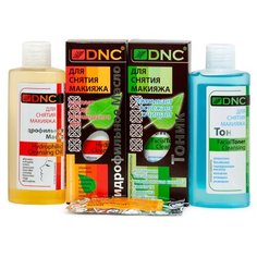 Набор: DNC Гидрофильное масло 170 мл, Тоник для снятия макияжа 170 мл и Подарок Маска для лица 15 мл