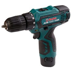 Шуруповерт REBIR AUM-12/2-10ER (12В) реверс, 2 скорости, 18-х ступенчатый регулятор крут. Момента, ускоренная зарядка, индикатор зарядки, 2 аккумулятора емкость аккумулятора 1.3Ач, Мак.крутящий момент 28 Нм, патрон 10 мм, время зарядки 1 час, кейс