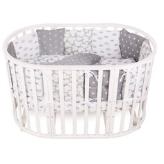 Борт в кроватку 12 предметов (12 подушек-бортиков) AmaroBaby SILVER (серый)