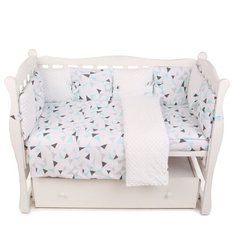 Бортик в кроватку 12 предметов AmaroBaby EXCLUSIVE Soft Collection Треугольники