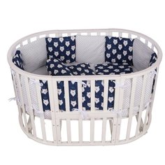 Бортик в кроватку 12 предметов (12 подушек-бортиков) AmaroBaby БЕЛЫЕ МЕДВЕДИ (синий)