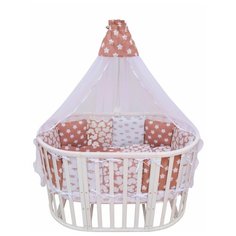 Борт в кроватку 12 предметов (12 подушек-бортиков) AmaroBaby SOFT (коричневый, бязь)