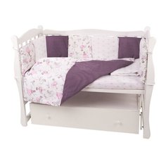 Борт в кроватку 12 предметов (12 подушек-бортиков) AmaroBaby АМЕЛИ (бязь, вишня/белый)