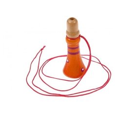 Деревянный свисток-дудочка на шнурке, оранжевый Bradex