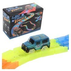 Автотрек Veld co 80972 с подсветкой, звуковыми эффектами и светящейся машинкой