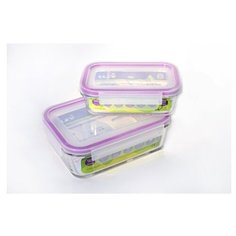 Промо-набор прямоугольных контейнеров Eley ELSTН003P 400 мл; 880 мл, баклажан