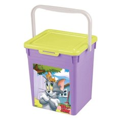 КОНТЕЙНЕР УНИВЕРСАЛЬНЫЙ C АППЛИКАЦИЕЙ «ТОМ И ДЖЕРРИ» 235Х210Х252 ММ (Сиреневый) Пластишка