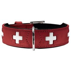 Ошейник для собак HUNTER Swiss 32 кожа красный/черный 24-28см