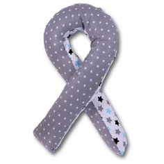 Подушка для беременных Body Pillow формы U с комбинированной наволочкой в разноцветных пряниках и белых звездах на сером фоне, с наполнителем "Холлофайбер"