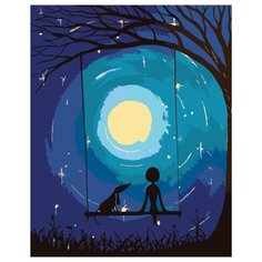 Лунные качели Раскраска по номерам на холсте Живопись по номерам RA206 40х50