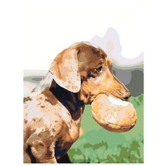 Коричневая такса Раскраска картина по номерам на холсте ets475-8-3040 30х40