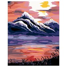 Закат в горах Раскраска по номерам на холсте Живопись по номерам RA097 40х50