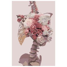 Скелет и розы Раскраска картина по номерам на холсте Z-AB656 40х60