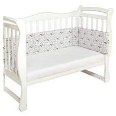 Двухсторонний бортик в кроватку 4 предмета (бортики на молнии) AmaroBaby Лес