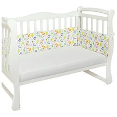 Двухсторонний бортик в кроватку 4 предмета (бортики на молнии) AmaroBaby Зверята