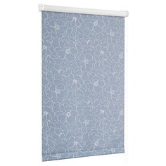 Рулонная штора с направляющими струнами Sola Сантайм Металлик Камелия голубой