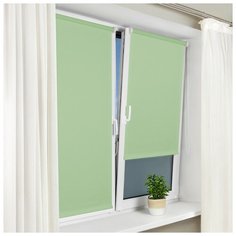 Рулонная штора с направляющими струнами Delfa "Сантайм Уни Фисташка"