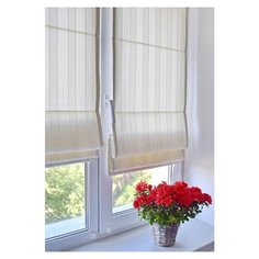 Римская штора Delfa Werona однотонный жаккард, экрю, ширина 81 см