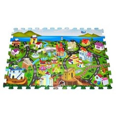 3009 Коврик пазл ПВХ город (6 листов) полный принт Sunta