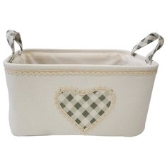 Корзина тканевая для хранения "Сердце", Д390 Ш300 В180, молочный Handy Home