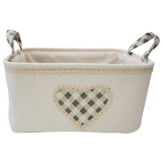 Корзина тканевая для хранения "Сердце", Д340 Ш260 В160, молочный Handy Home