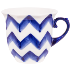 Чашка Граненая (зигзаги) из авторской коллекции Сергея Сысоев Гжель ручная роспись Гжельский Фарфоровый Завод