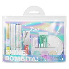 7DAYS 7DAYS Подарочный набор для макияжа, косметичка SHINE, BOMBITA! / №7 Phantom, 8 средств