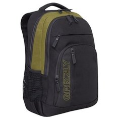 Рюкзак молодежный Grizzly RU-925-1 городской, мужской, черный - хаки