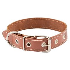Ошейник для собак кожаный, коричневый HOMEPET 25 мм 35-47 см