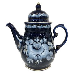 Чайник Чародейка Гжель ручная роспись (кобальт, краски, золото) Гжельский Фарфоровый Завод