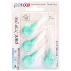 Ершики Paro 3Star-Grip, средней жесткости, Ø 4,5 мм, зеленые, 4 шт