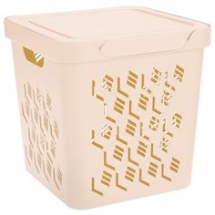 ЯЩИК С КРЫШКОЙ УНИВЕРСАЛЬНЫЙ "DELUXE", 286х286х286 ММ, 18Л (Бежевый) Econova