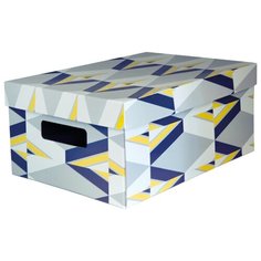 Складная коробка с крышкой "Graphic Color", Д300 Ш200 В130, серый, синий, желтый Handy Home