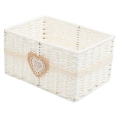 Корзина стеллажная бумажная "Сердечко", Д250 Ш180 В140, белый Natural House