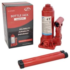 Домкрат гидравлический 4 т бутылочный в коробке AUTOVIRAZH (красный)