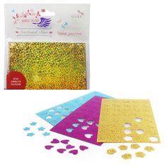 Lukky "Бьюти-Дизайн" наб.мини-заколок 40 шт/лист,3 цв.(цветочки,звездочки,сердечки),рефил-пак для наб.Бьюти-Дизайн Т13939