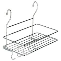 Полка на рейлинг большая с крючками, Д260 Ш180 В270, хром Lemax