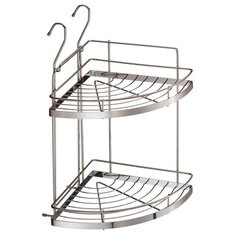 Полка угловая двухъярусная малая, Д240 Ш240 В445, хром Lemax