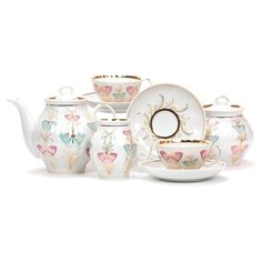 Сервиз чайный. Дулёвский фарфоровый завод. Форма Белый лебедь. Рисунок Фантазия. 15 предм.