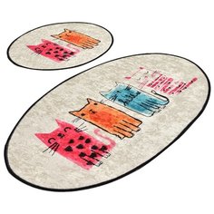 CHILAI HOME Набор из 2 ковриков для ванной 60x100 см, 50x60 см 8682125926070