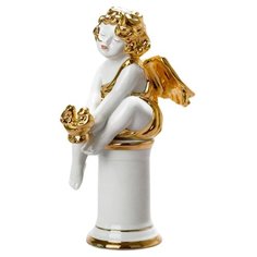 Скульптура. Дулевский фарфоровый завод. Ангелочек (золотые крылья). 11,1 см.