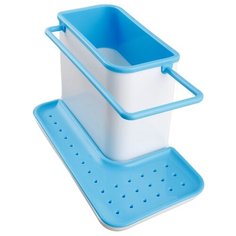 Органайзер для раковины белый/голубой Dom