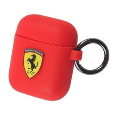 Чехол Ferrari для Airpods silicone case with ring red